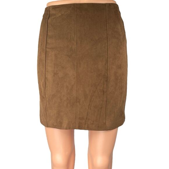 Abercrombie & Fitch Womens Brown Faux Suede Mini Straight Pencil Skirt Size XXS - Picture 1 of 5